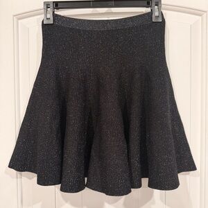 Ronny Kobo knit metallic mini skirt Black Sparkle Knit Flared Skirt